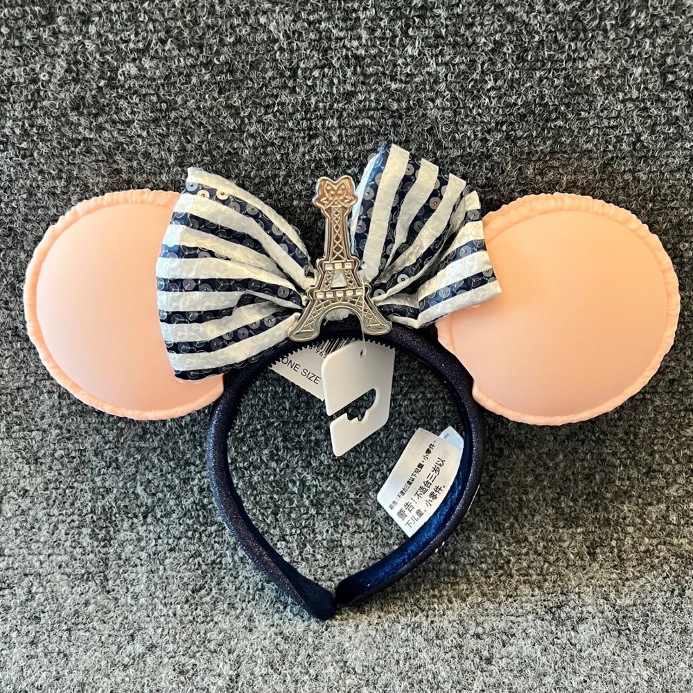 Disney Parks Epcot France Macaron Minnie Mouse Ears Headband Eiffel Tower Bow